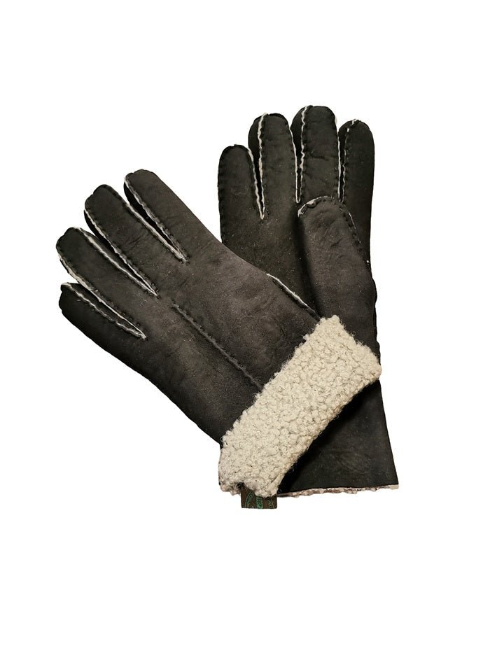 Guanto donna in camoscio e lana merinos Pelletteria Allegrini Filippo G307 nero - Pelletteria Allegrini