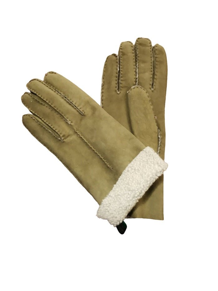 Guanto donna in camoscio e lana merinos Pelletteria Allegrini Filippo G307 verde oliva - Pelletteria Allegrini
