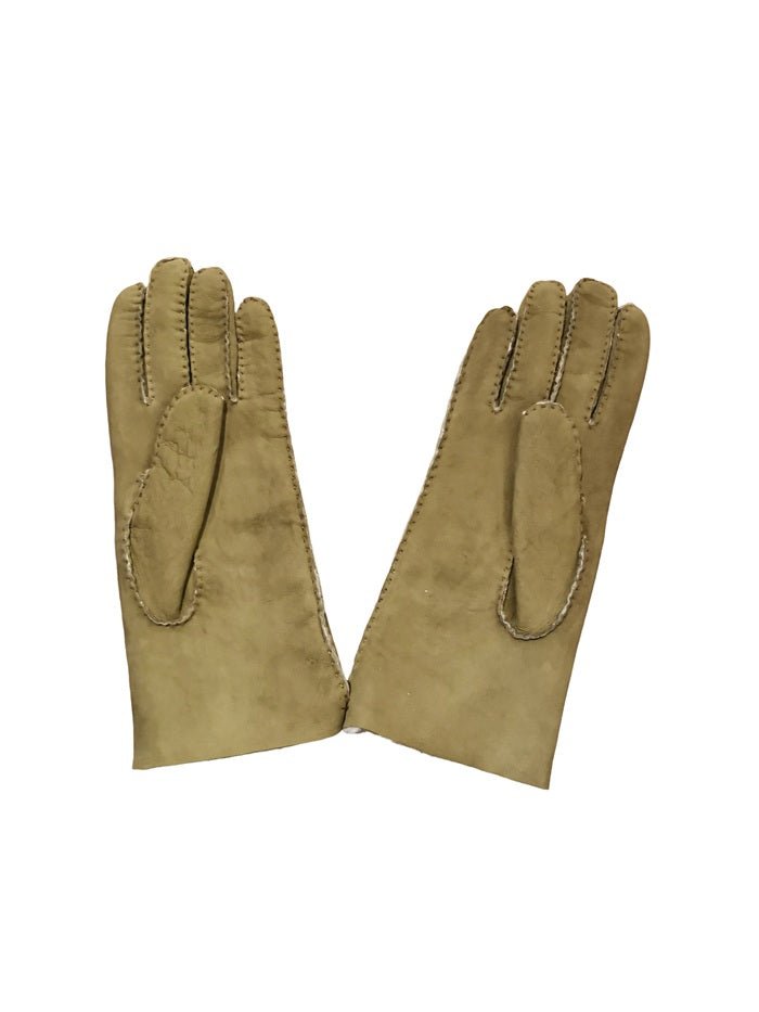 Guanto donna in camoscio e lana merinos Pelletteria Allegrini Filippo G307 verde oliva - Pelletteria Allegrini