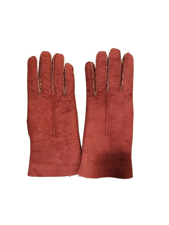 Guanto donna in camoscio e lana merinos Pelletteria Allegrini g307 bordeaux - Pelletteria Allegrini