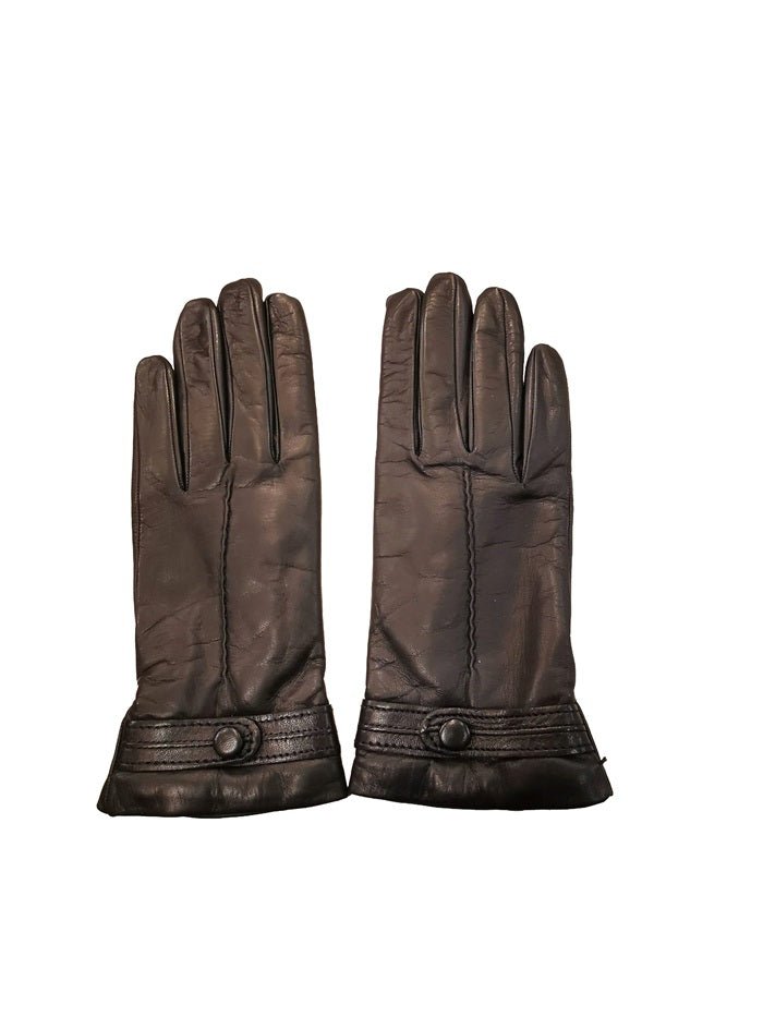 Guanto donna in pelle con bottoncino Pelletteria Allegrini Filippo G4656 nero - Pelletteria Allegrini