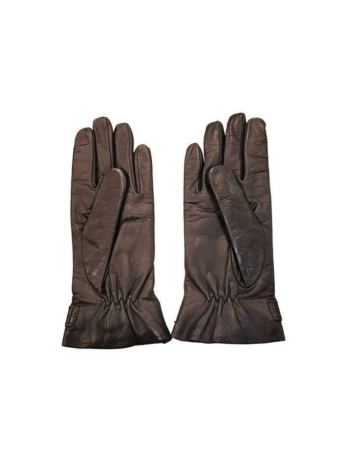 Guanto donna in pelle con bottoncino Pelletteria Allegrini Filippo G4656 nero - Pelletteria Allegrini