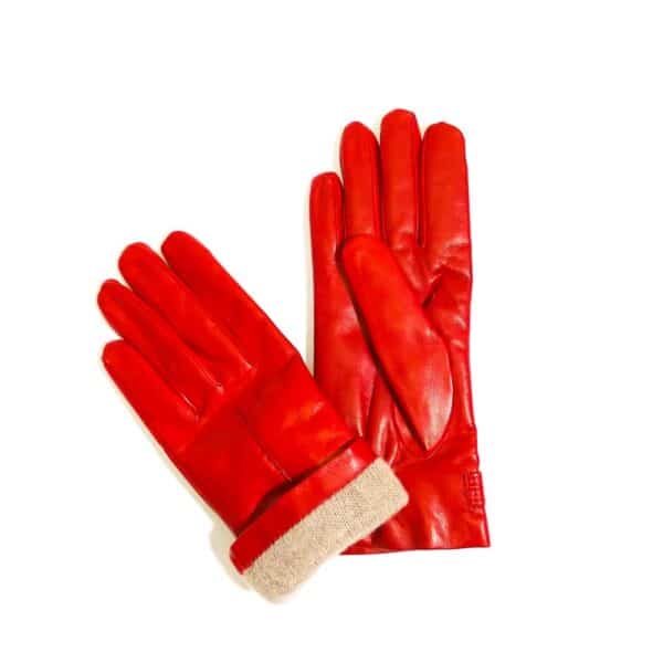 Guanto donna in pelle con bottoncino Pelletteria Allegrini Filippo G4656 rubino - Pelletteria Allegrini