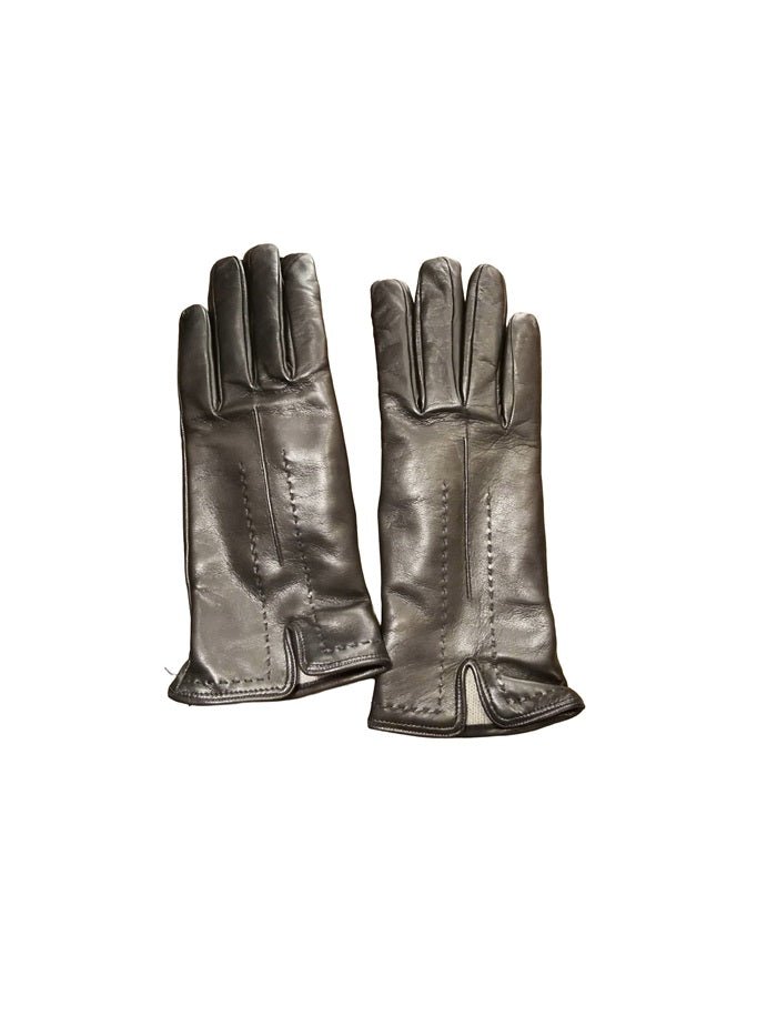 Guanto donna in pelle con dettaglio cuciture Pelletteria Allegrini Filippo G4758 Nero - Pelletteria Allegrini