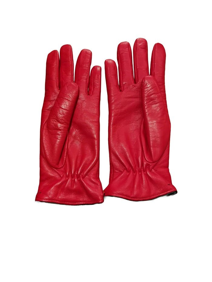 Guanto donna in pelle con dettaglio cuciture Pelletteria Allegrini Filippo G4758 rosso/nero - Pelletteria Allegrini