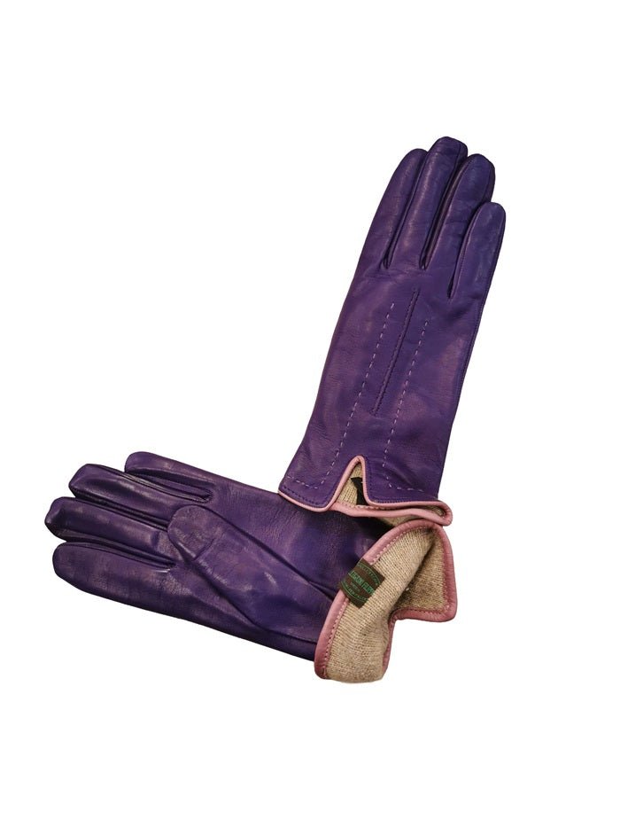 Guanto donna in pelle con dettaglio cuciture Pelletteria Allegrini Filippo G4758 Viola/Lilla - Pelletteria Allegrini