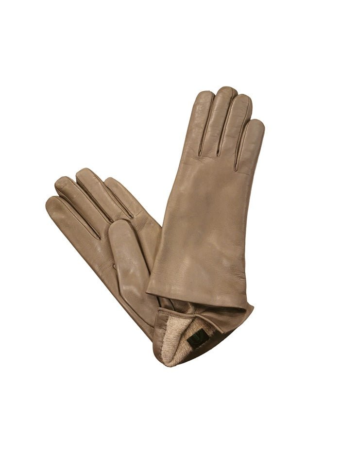 Guanto donna liscio in pelle Pelletteria Allegrini Filippo G303C talpa - Pelletteria Allegrini