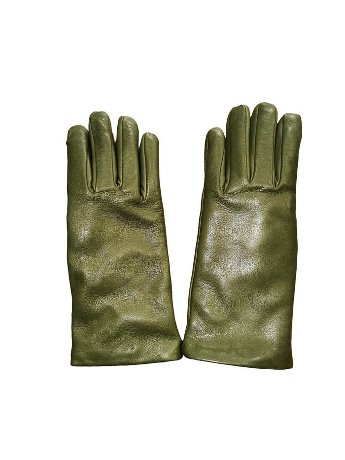 Guanto donna liscio in pelle Pelletteria Allegrini Filippo G303C verde oliva - Pelletteria Allegrini