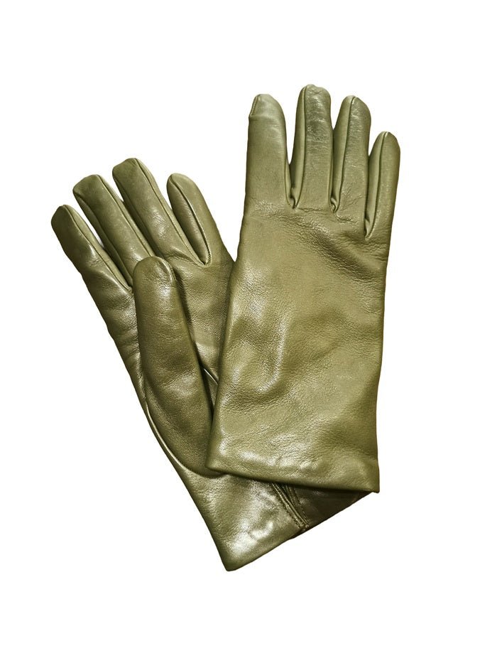 Guanto donna liscio in pelle Pelletteria Allegrini Filippo G303C verde oliva - Pelletteria Allegrini