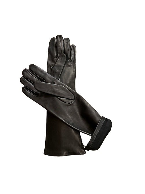 Guanto donna lungo in pelle pelletteria Allegrini Filippo G303/6DS Nero - Pelletteria Allegrini
