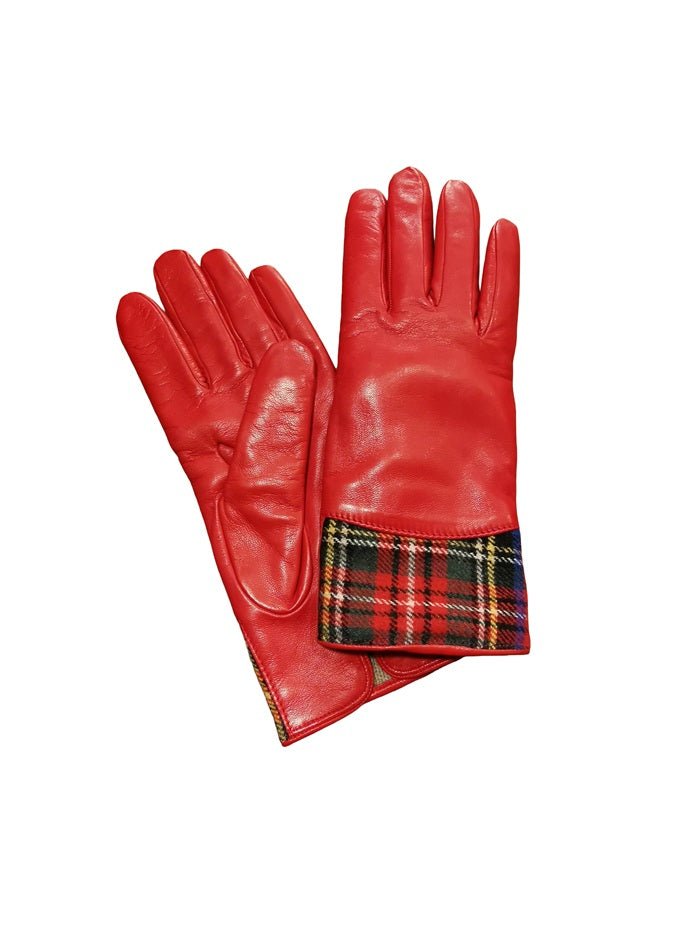 Guanto donna nappa e tartan Pelletteria Allegrini Filippo 234/TESS Rosso/Tartan - Pelletteria Allegrini