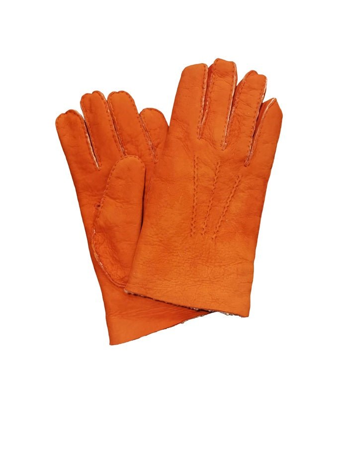 Guanto uomo in merinos Pelletteria Allegrini Filippo G208 arancio - Pelletteria Allegrini