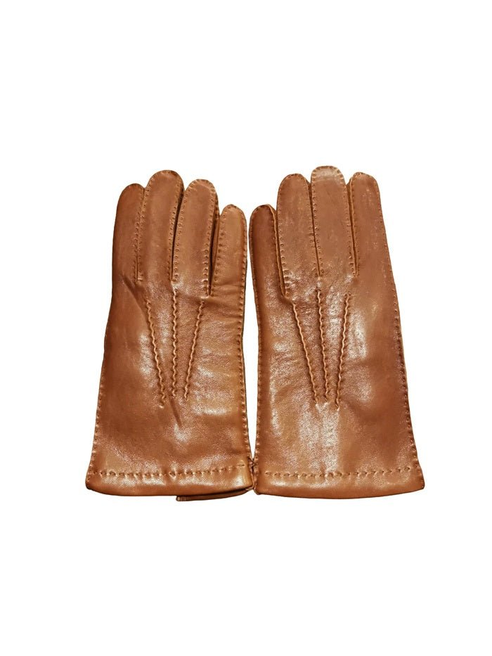 Guanto uomo in pelle disegno elefante Pelletteria Allegrini Filippo G2211U tabacco - Pelletteria Allegrini
