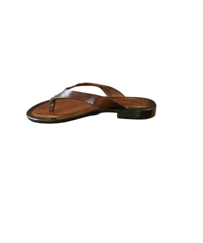 Infradito da donna in cuoio Pelletteria Allegrini Filippo W1366 Marrone - Pelletteria Allegrini