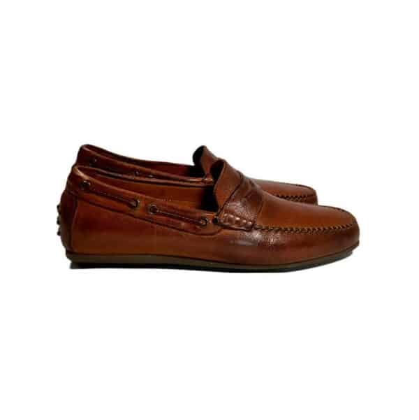 Mocassino da uomo in pelle Pelletteria Allegrini Filippo 2515 coker - Pelletteria Allegrini