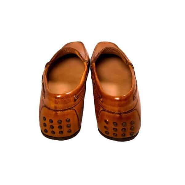 Mocassino da uomo in pelle Pelletteria Allegrini Filippo 2515 Cuoio - Pelletteria Allegrini