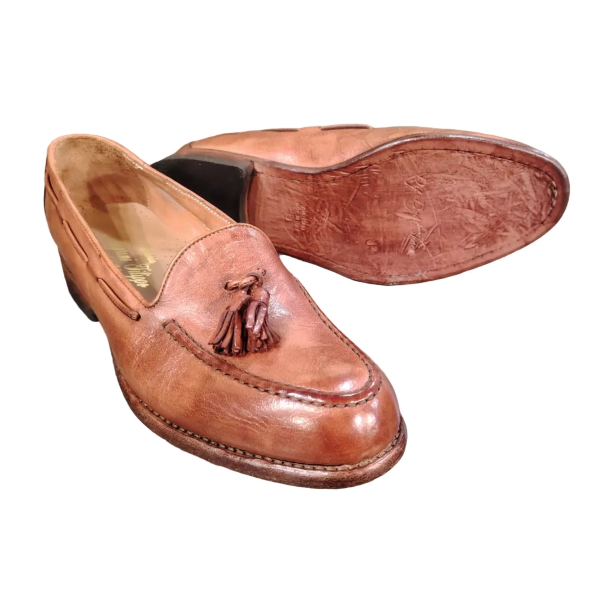 Mocassino donna con nappine Pelletteria Allegrini Filippo D429 Coker - Pelletteria Allegrini