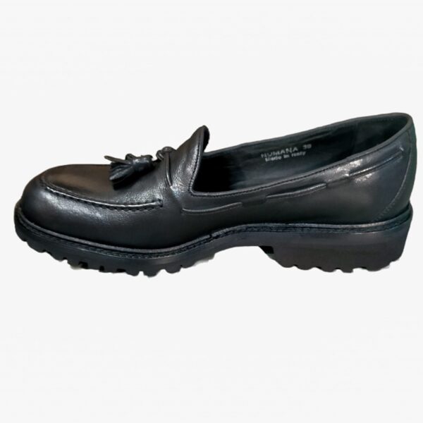 Mocassino donna in pelle c/nappine Pelletteria Allegrini Filippo NUMANA Nero - Pelletteria Allegrini
