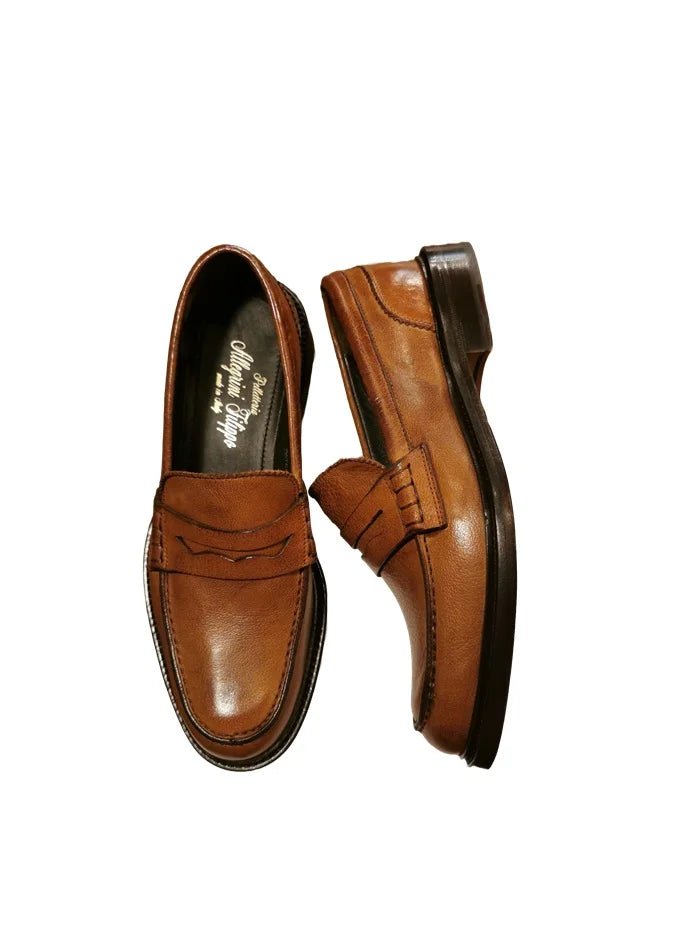 Mocassino donna in pelle di bufalo Pelletteria Allegrini Filippo BLERA Cerro - Pelletteria Allegrini