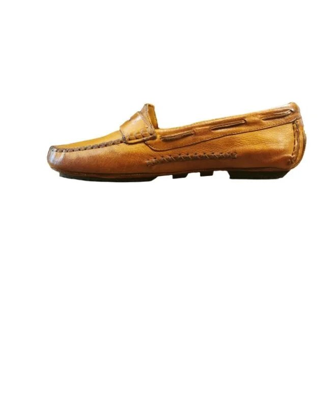Mocassino donna in pelle Pelletteria Allegrini Filippo 5108 Cuoio - Pelletteria Allegrini