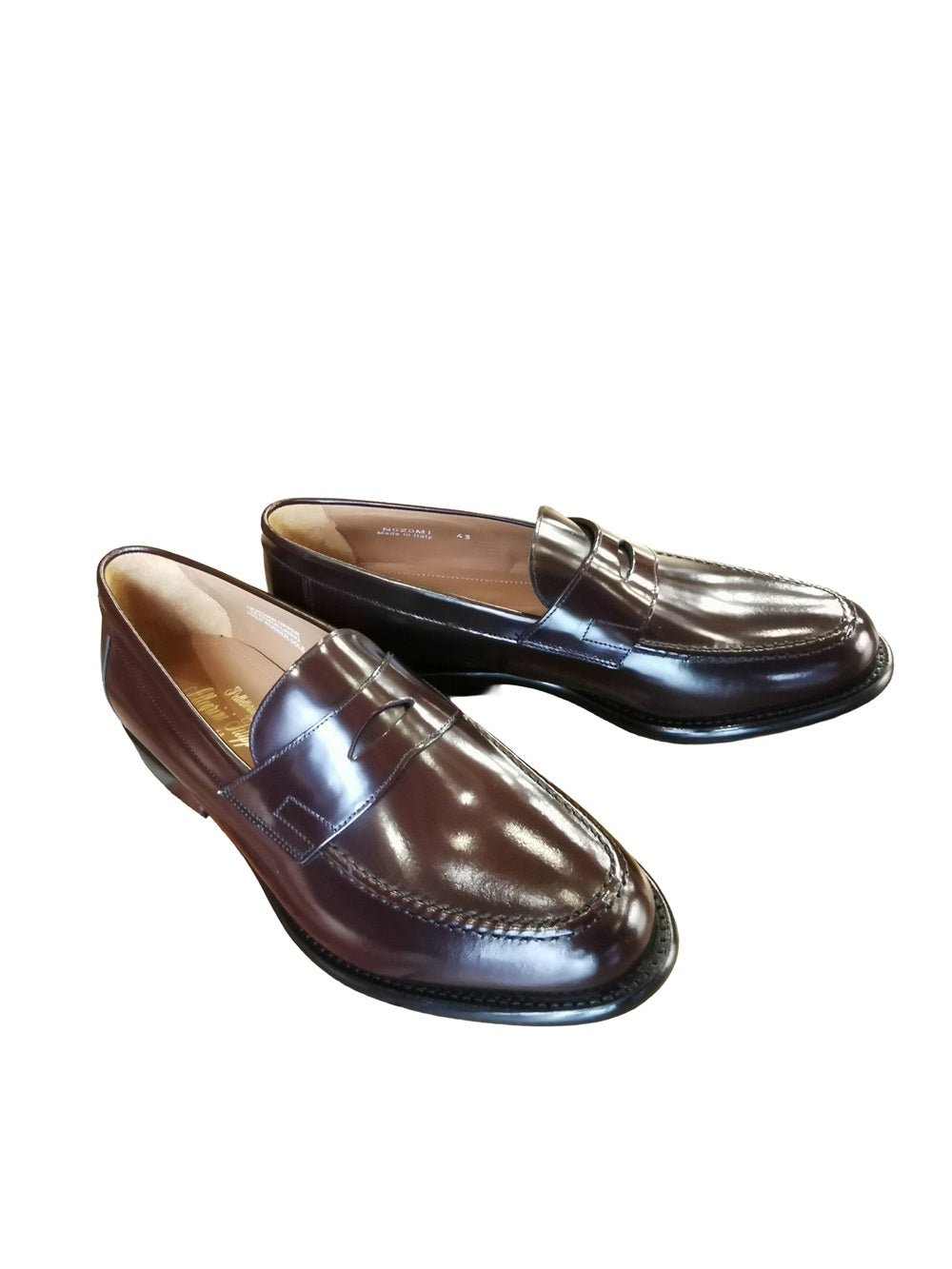Mocassino in pelle uomo Pelletteria Allegrini Filippo NOZOMI Bordeaux - Pelletteria Allegrini