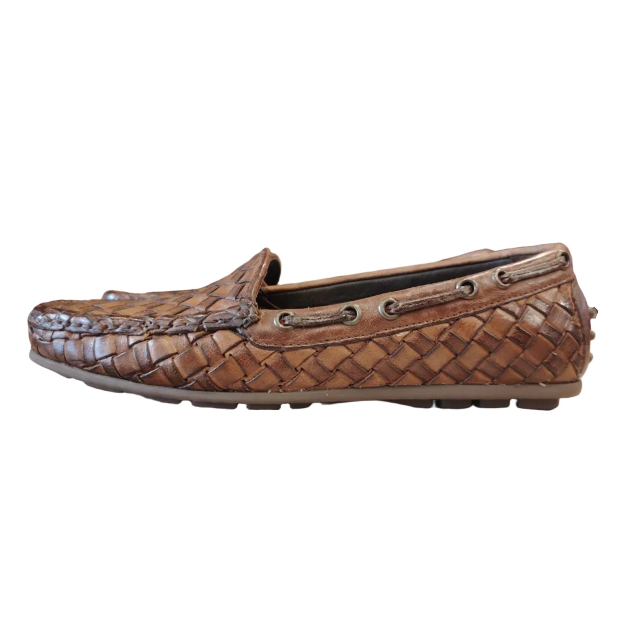 Mocassino intrecciato donna in pelle Pelletteria Allegrini Filippo D748 Cerro - Pelletteria Allegrini
