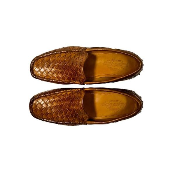 Mocassino intrecciato uomo in pelle Pelletteria Allegrini Filippo A748 cerro - Pelletteria Allegrini