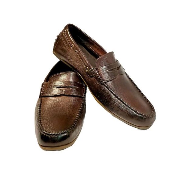 Mocassino uomo in pelle Pelletteria Allegrini Filippo 2515 Testa di moro - Pelletteria Allegrini