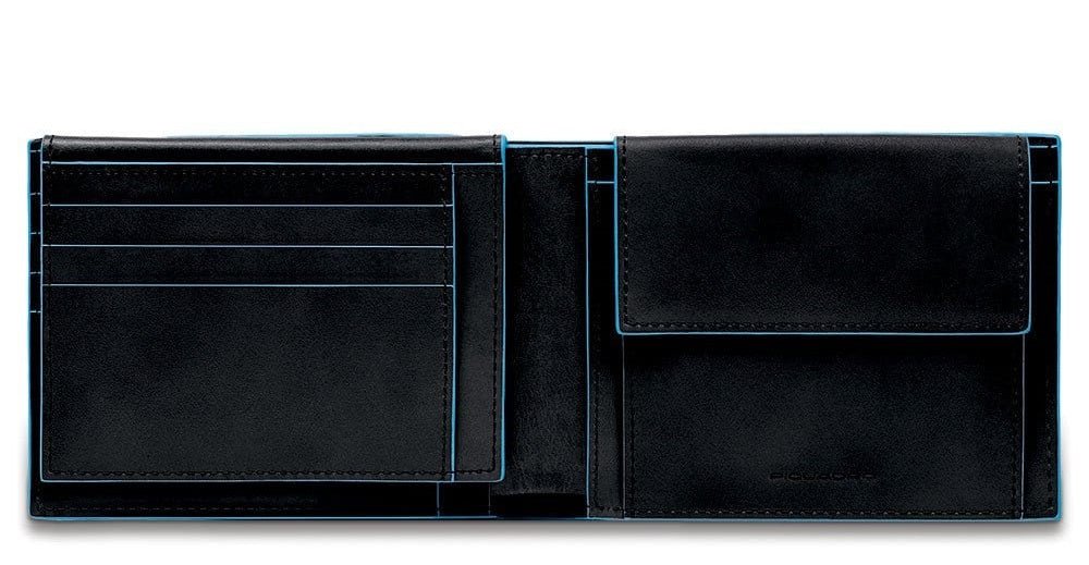 Portafogli uomo con porta documenti Piquadro PU1392B2R Nero - Pelletteria Allegrini