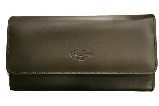 Portafoglio con patta e magnete in pelle Boldrini 0420 Nero - Pelletteria Allegrini