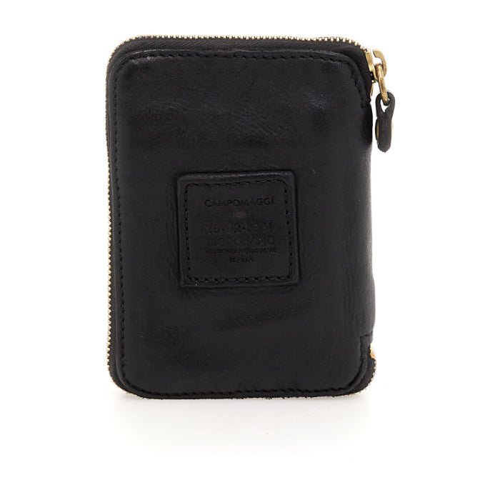 Portafoglio con zip in pelle Campomaggi C002060ND X0001 nero - Pelletteria Allegrini