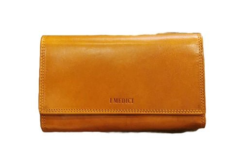 Portafoglio grande in cuoio I Medici 64/1057 Giallo - Pelletteria Allegrini