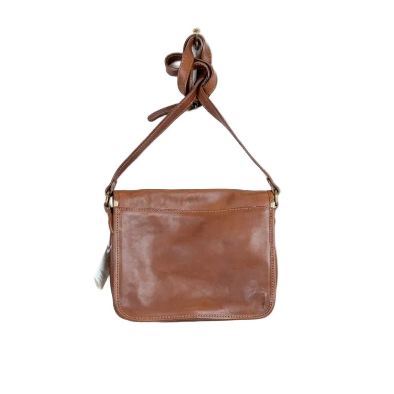 Postina con fibbie in pelle I Medici 63/3525 marrone - Pelletteria Allegrini