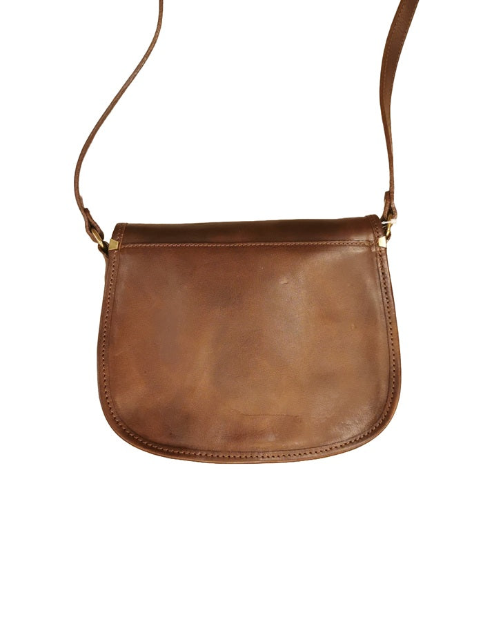 Rounded leather postman bag I Medici 63/3400 Dark brown
