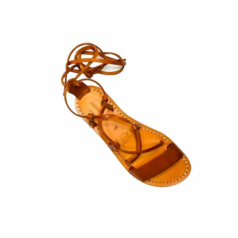 Sandali in cuoio alla schiava donna Pelletteria Allegrini Filippo 519D cuoio - Pelletteria Allegrini