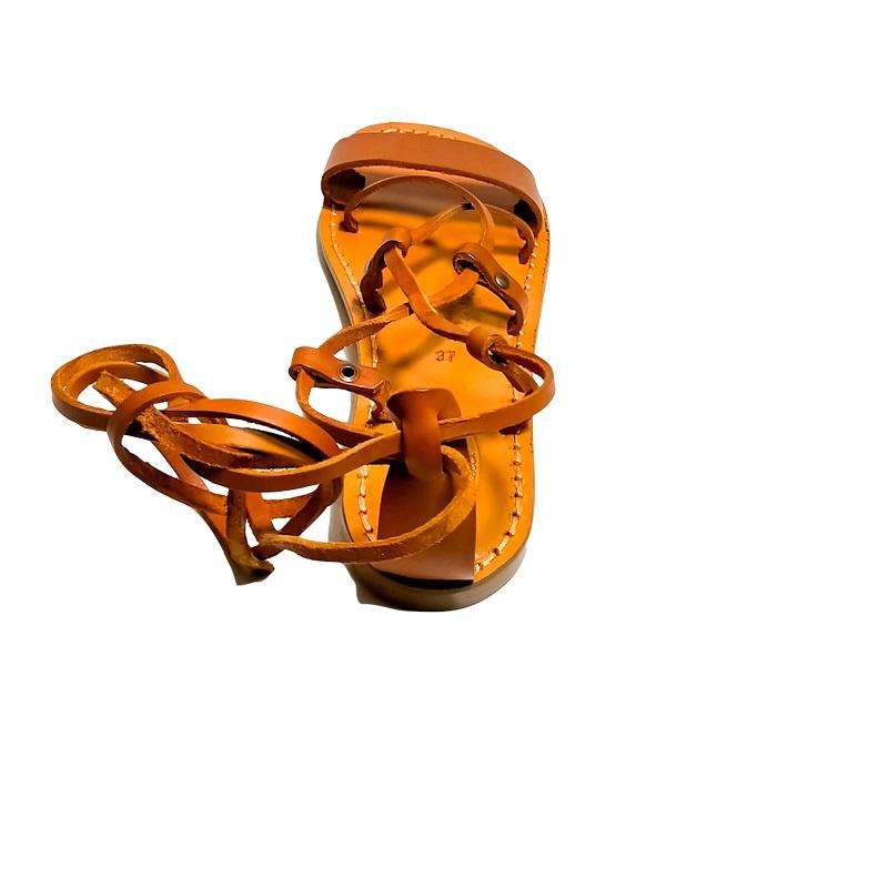 Sandali in cuoio alla schiava donna Pelletteria Allegrini Filippo 519D cuoio - Pelletteria Allegrini