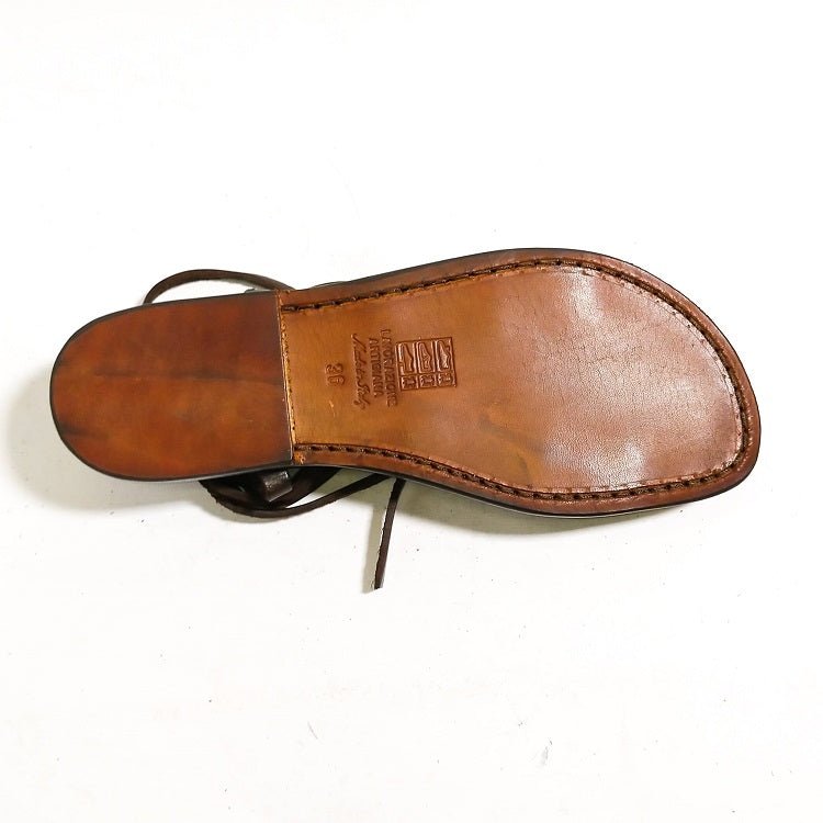 Sandali in cuoio alla schiava donna Pelletteria Allegrini Filippo 519D testa di moro - Pelletteria Allegrini