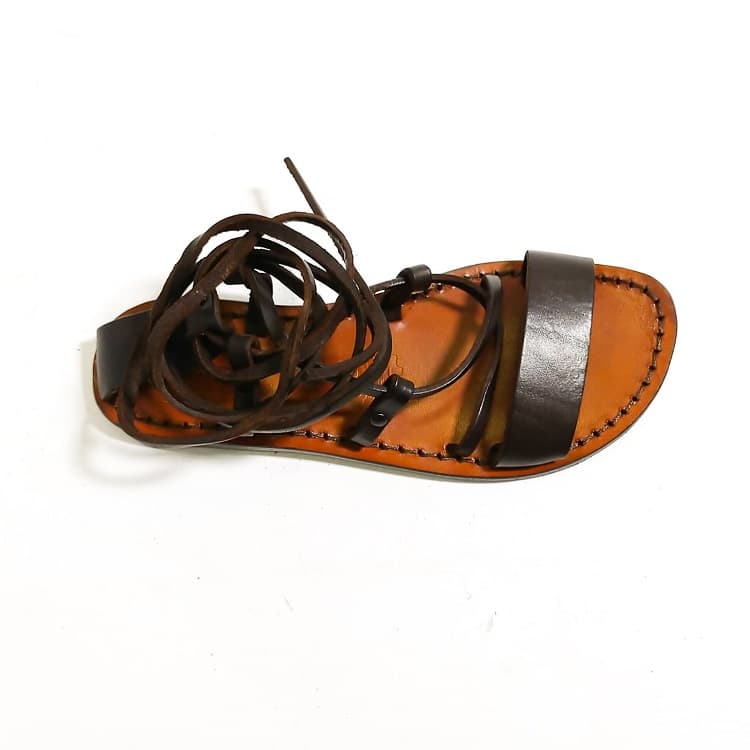 Sandali in cuoio alla schiava donna Pelletteria Allegrini Filippo 519D testa di moro - Pelletteria Allegrini