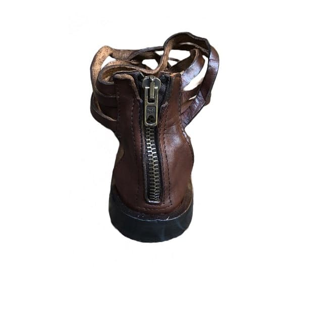 Sandali in cuoio incrociato donna Pelletteria Allegrini Filippo W0964 marrone - Pelletteria Allegrini