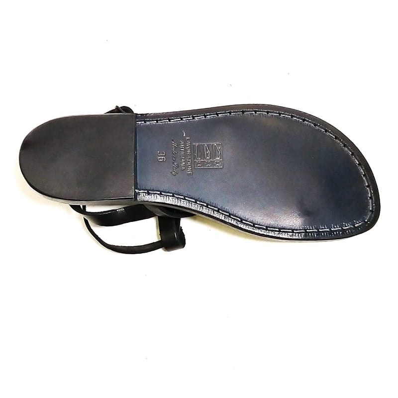 Sandalo in cuoio alla schiava donna con fibbie Pelletteria Allegrini Filippo 574D nero - Pelletteria Allegrini