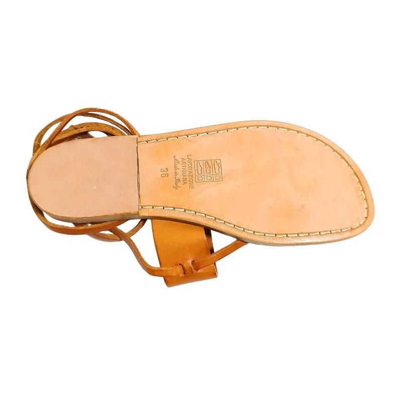 Sandalo in cuoio alla schiava donna Pelletteria Allegrini Filippo 524D cuoio - Pelletteria Allegrini