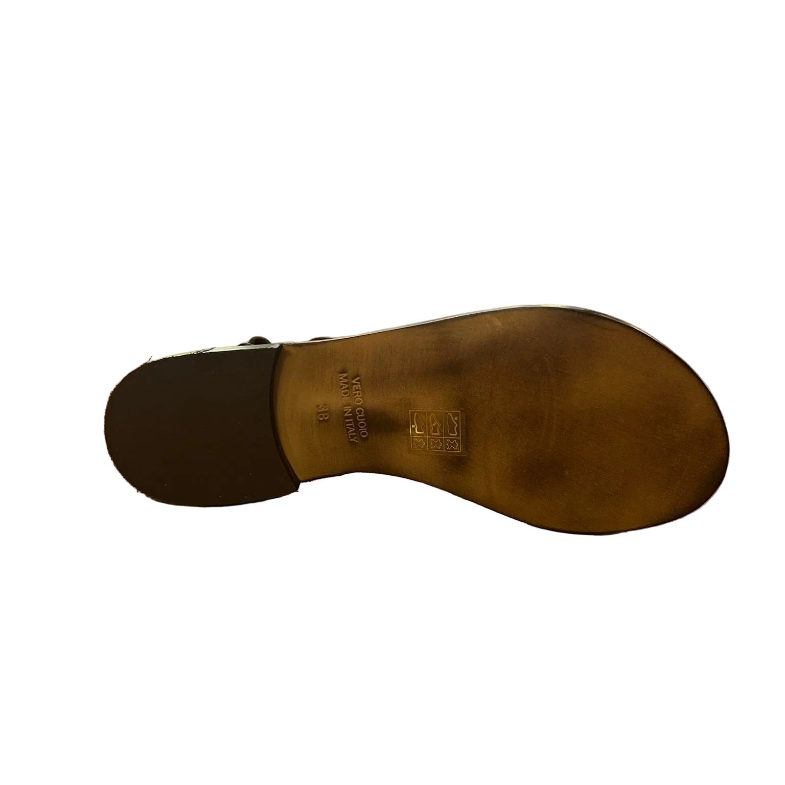 Sandalo in cuoio con fascia e incrocio donna Pelletteria Allegrini Filippo W1590 Marrone - Pelletteria Allegrini
