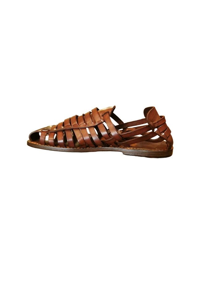 Sandalo in cuoio da uomo Pelletteria Allegrini Filippo 520U chianti - Pelletteria Allegrini