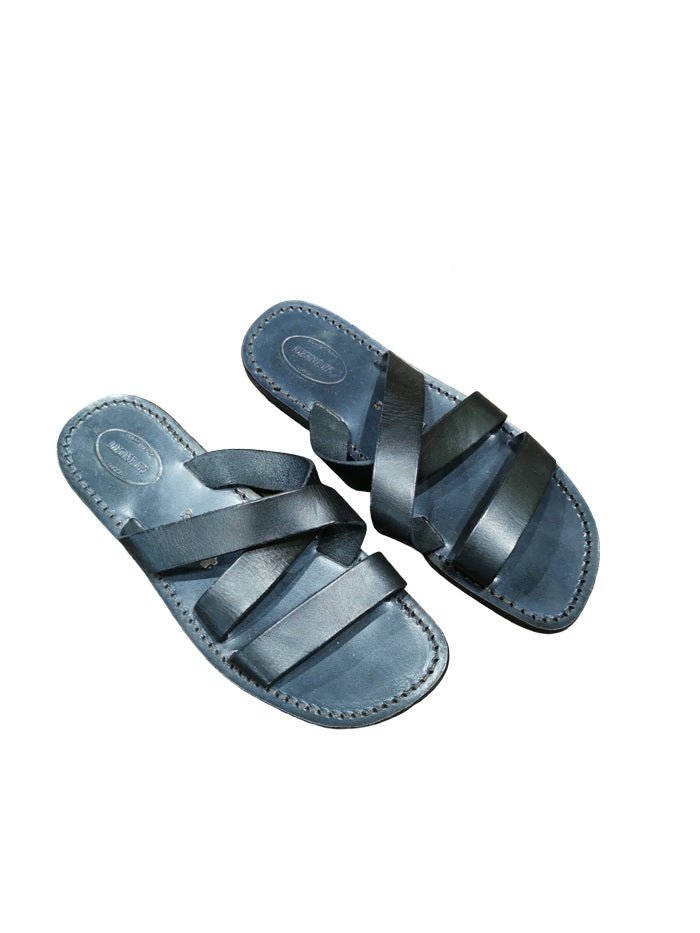 Sandalo in Cuoio da Uomo Pelletteria Allegrini Filippo 546U Nero - Pelletteria Allegrini