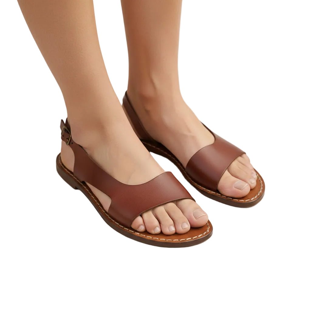 Sandalo in cuoio donna con laccio Pelletteria Allegrini Filippo 527D Chianti - Pelletteria Allegrini