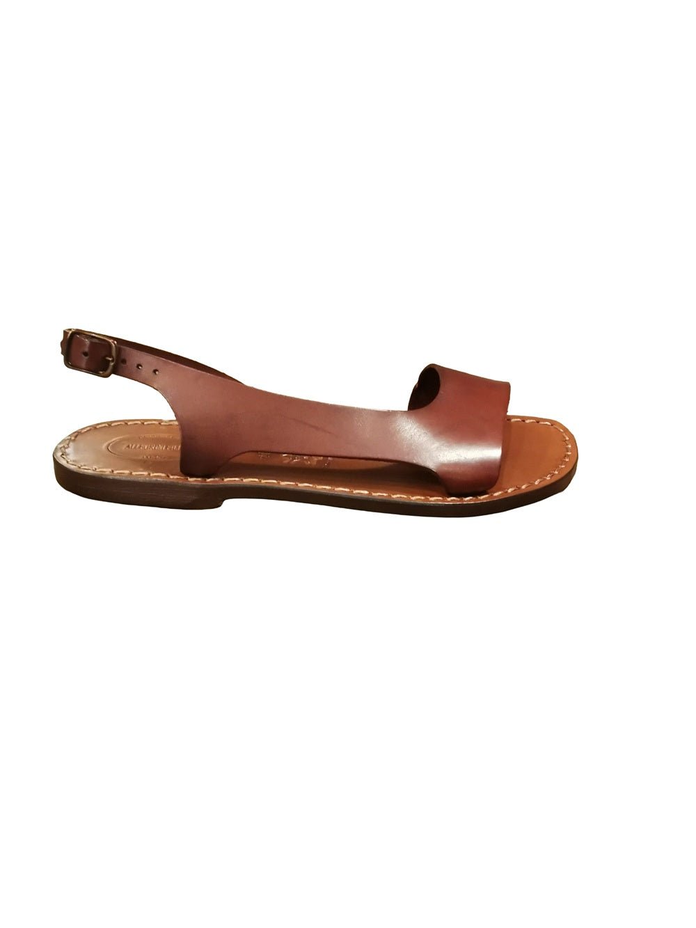 Sandalo in cuoio donna con laccio Pelletteria Allegrini Filippo 527D Chianti - Pelletteria Allegrini