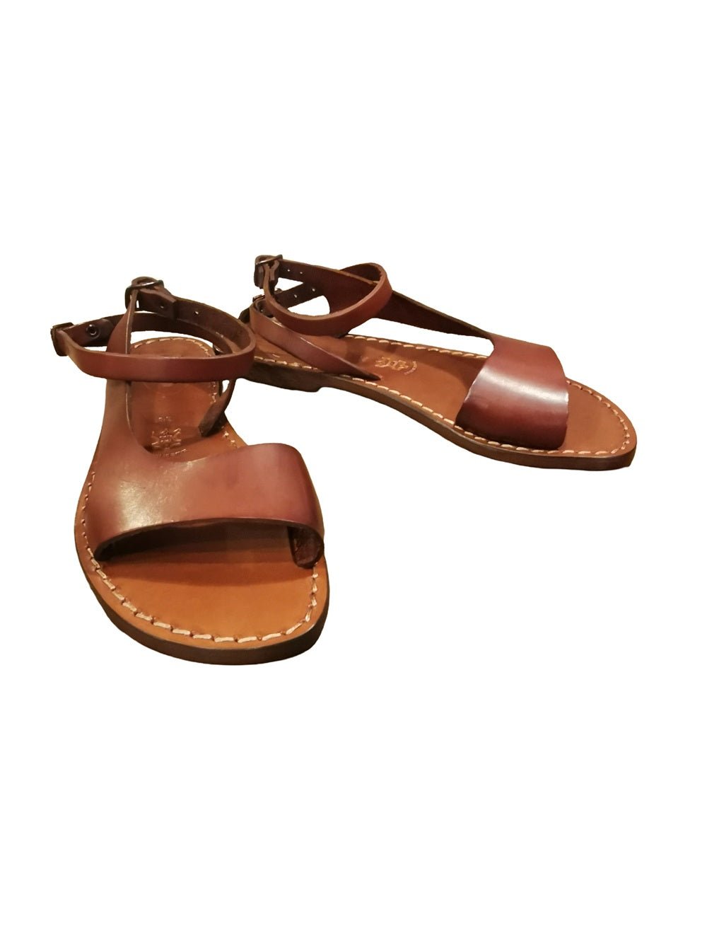 Sandalo in cuoio donna con laccio Pelletteria Allegrini Filippo 527D Chianti - Pelletteria Allegrini