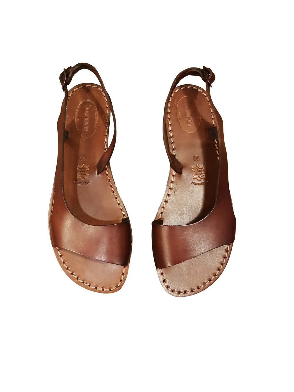 Sandalo in cuoio donna con laccio Pelletteria Allegrini Filippo 527D Chianti - Pelletteria Allegrini