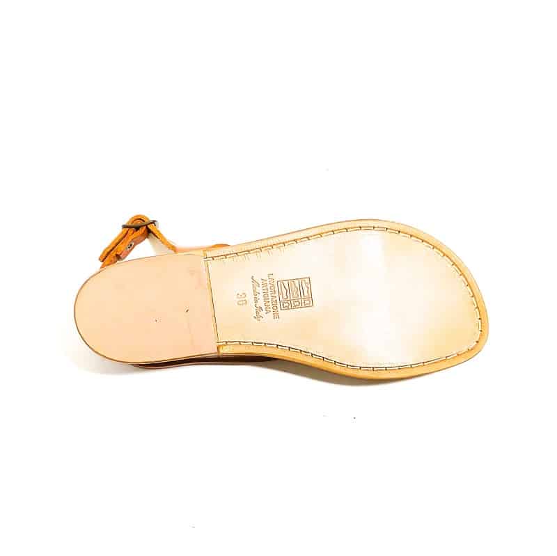 Sandalo in cuoio donna con laccio Pelletteria Allegrini Filippo 527D Cuoio - Pelletteria Allegrini