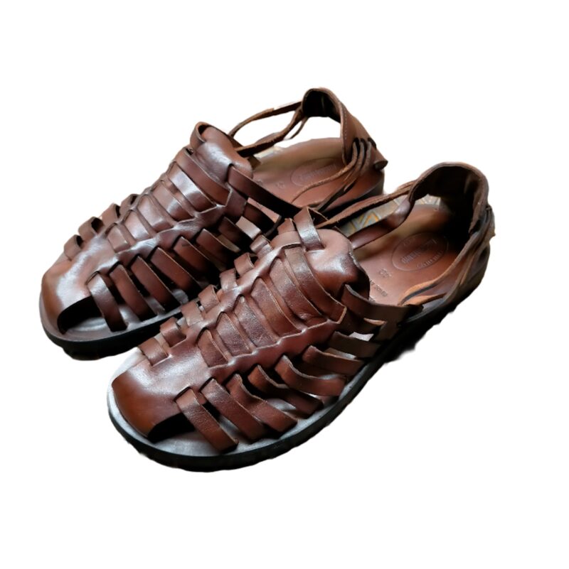 Sandalo in cuoio gabbia uomo Pelletteria Allegrini Filippo M6579 Marrone - Pelletteria Allegrini